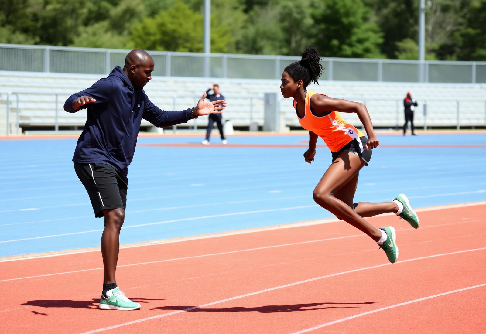 Coach Taitt with athletes